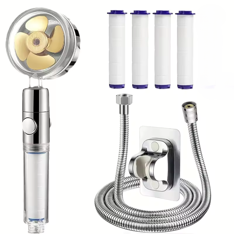 Turbelle™ - 360° Rotating High-Pressure Shower Head Set