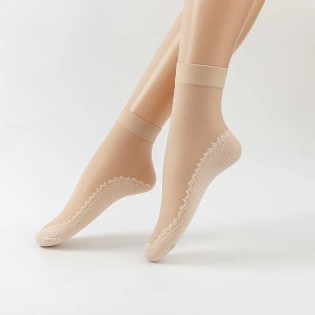 Feeluxe™ - Silky Anti-Slip Cotton Socks (5+5 Free)