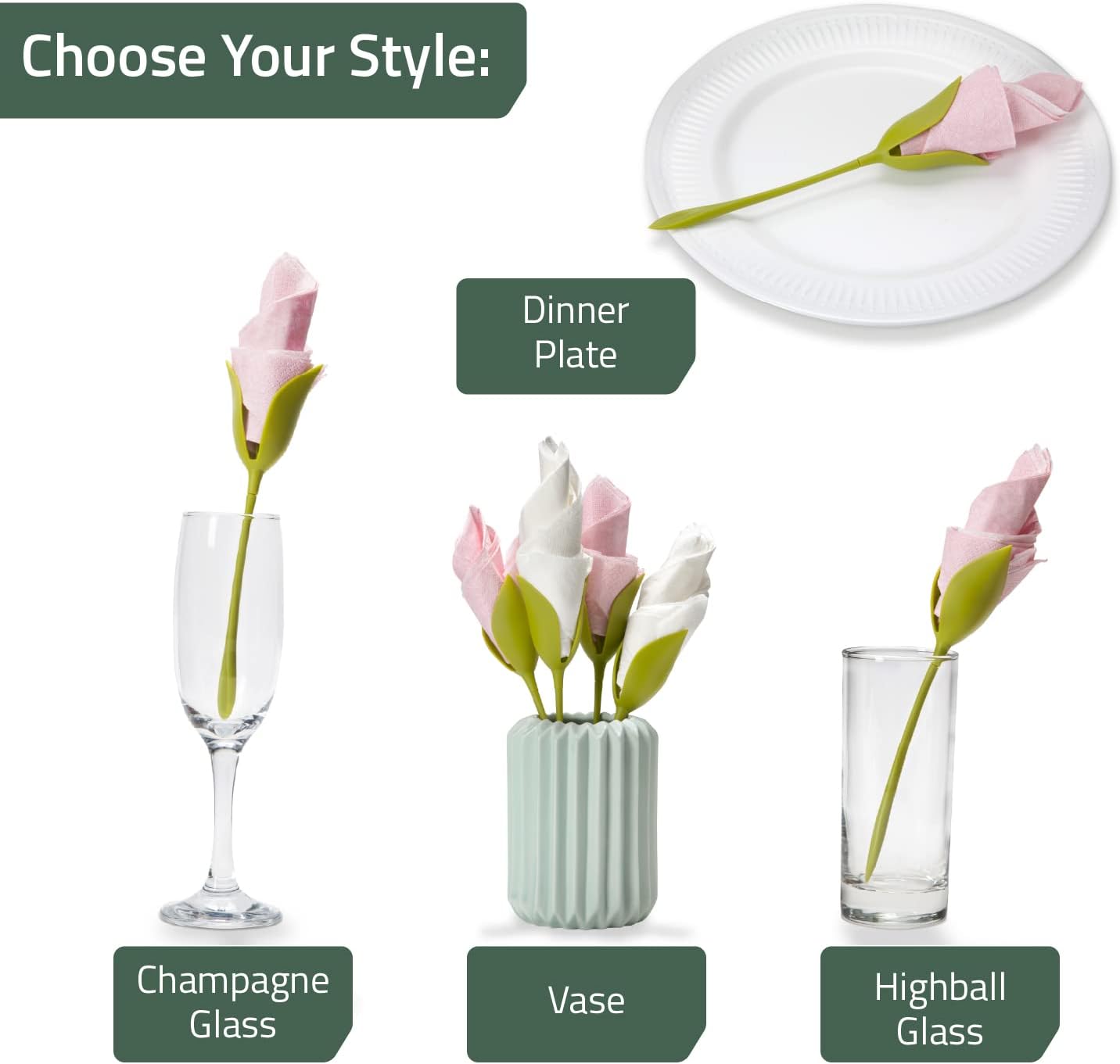 Florenza™ - Roll Napkins into Elegant Flowers (2 Pcs)