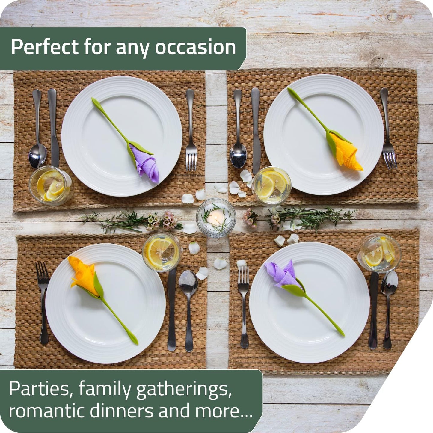 Florenza™ - Roll Napkins into Elegant Flowers (2 Pcs)