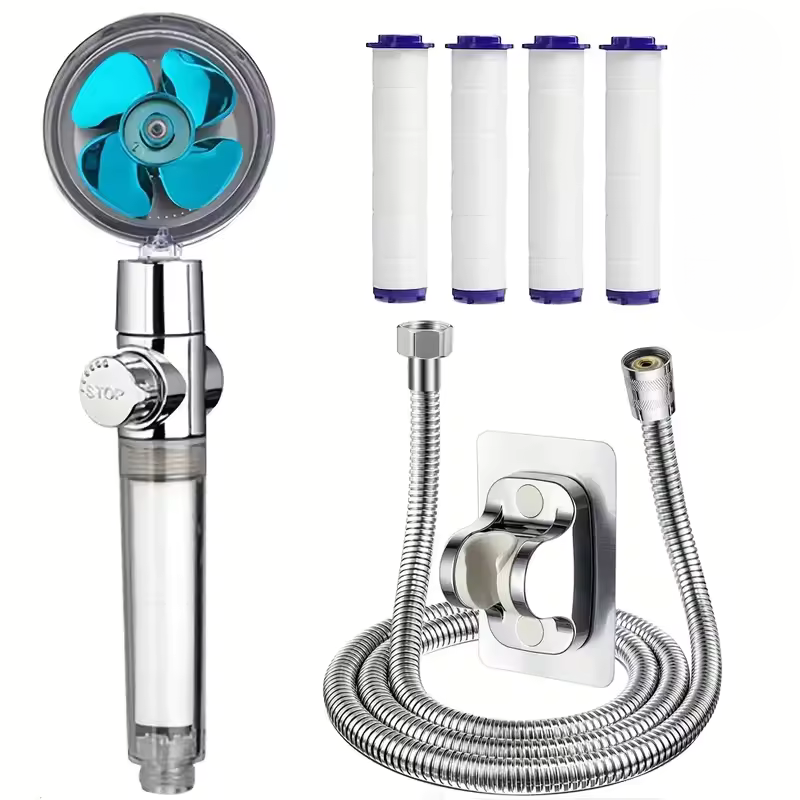 Turbelle™ - 360° Rotating High-Pressure Shower Head Set