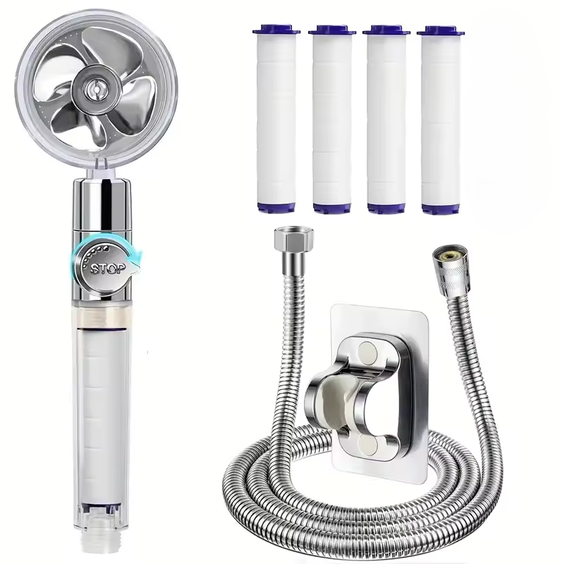 Turbelle™ - 360° Rotating High-Pressure Shower Head Set