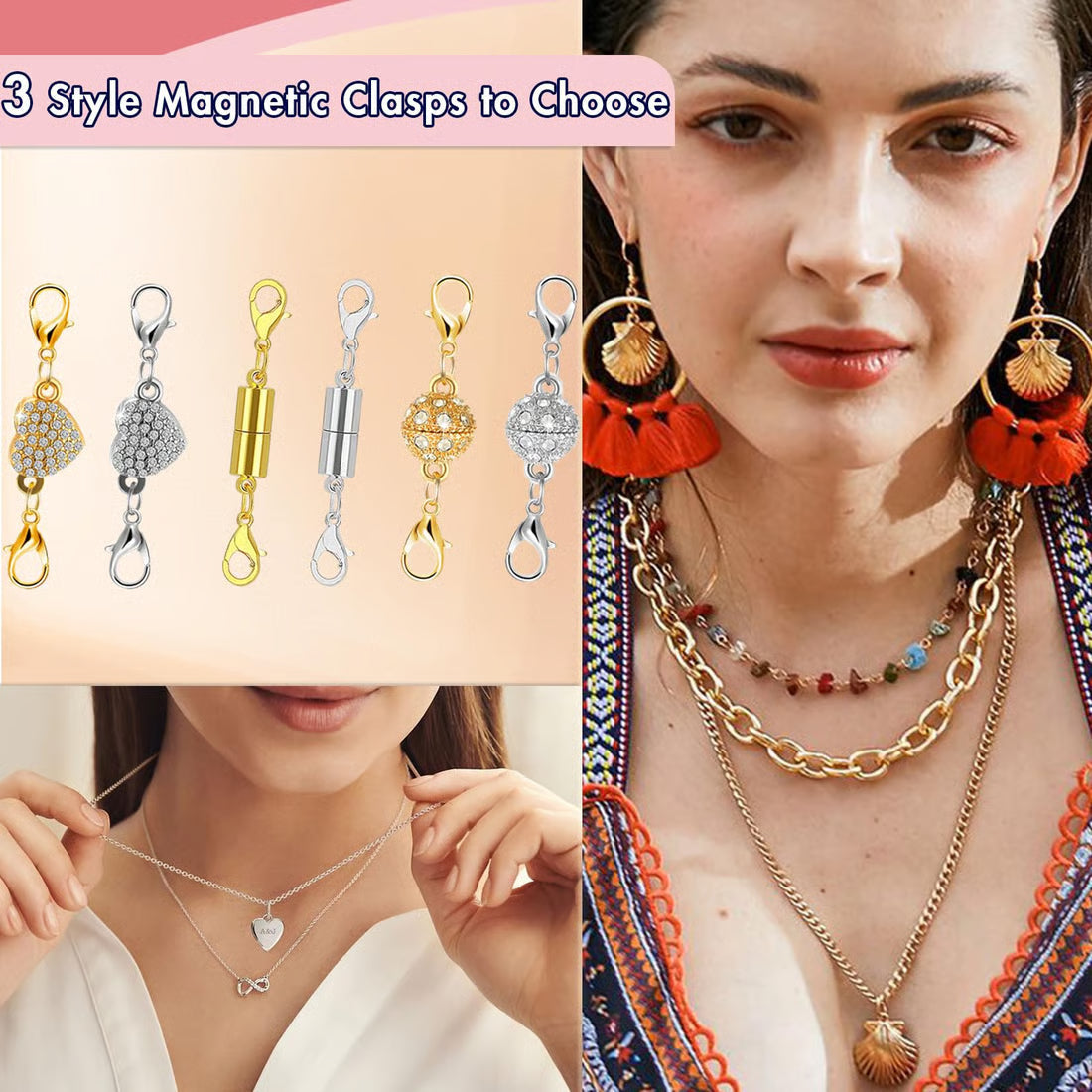 Claspella™ – Magnetic Necklace Clasp Connectors (12 Pcs)