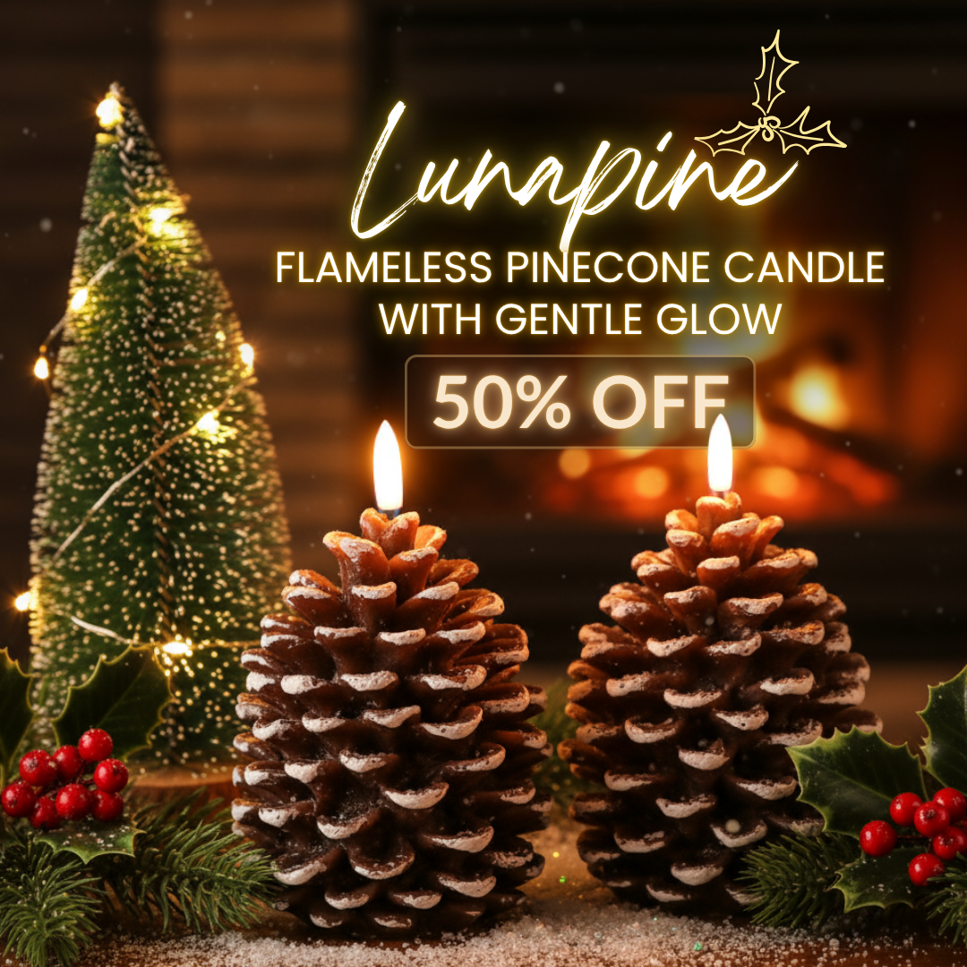 Lunapine™ – Flameless Pinecone Candle with Gentle Glow (50% Off)