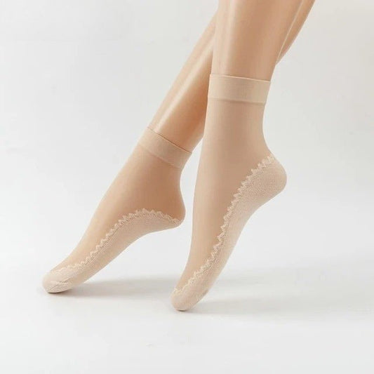 Feeluxe™ - Silky Anti-Slip Cotton Socks (5+5 Free)