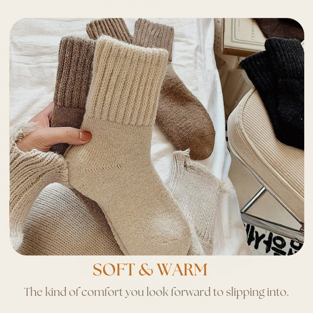 Velmora™ – Wool-Blend Thermal Crew Socks (5 Pairs)