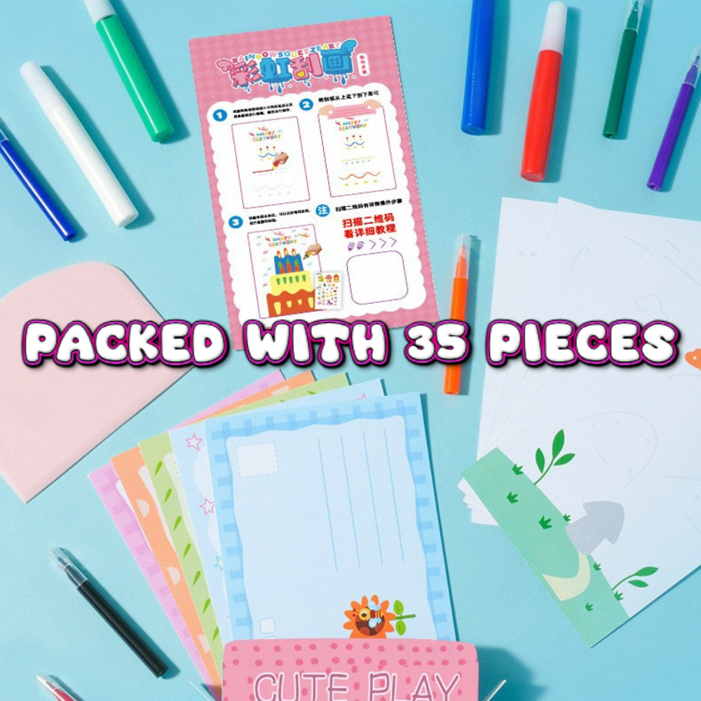 CraftWhirl™ - Colorful Scratch Painting Activity Kit (50% Off)