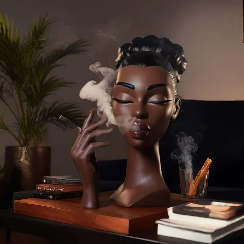 Scentra™ - Luxury Black Woman Head Incense Sculpture