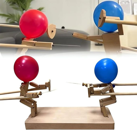 Sparloon™ – Handmade Balloon Heads Wooden Fighter Puppets (50% Off)