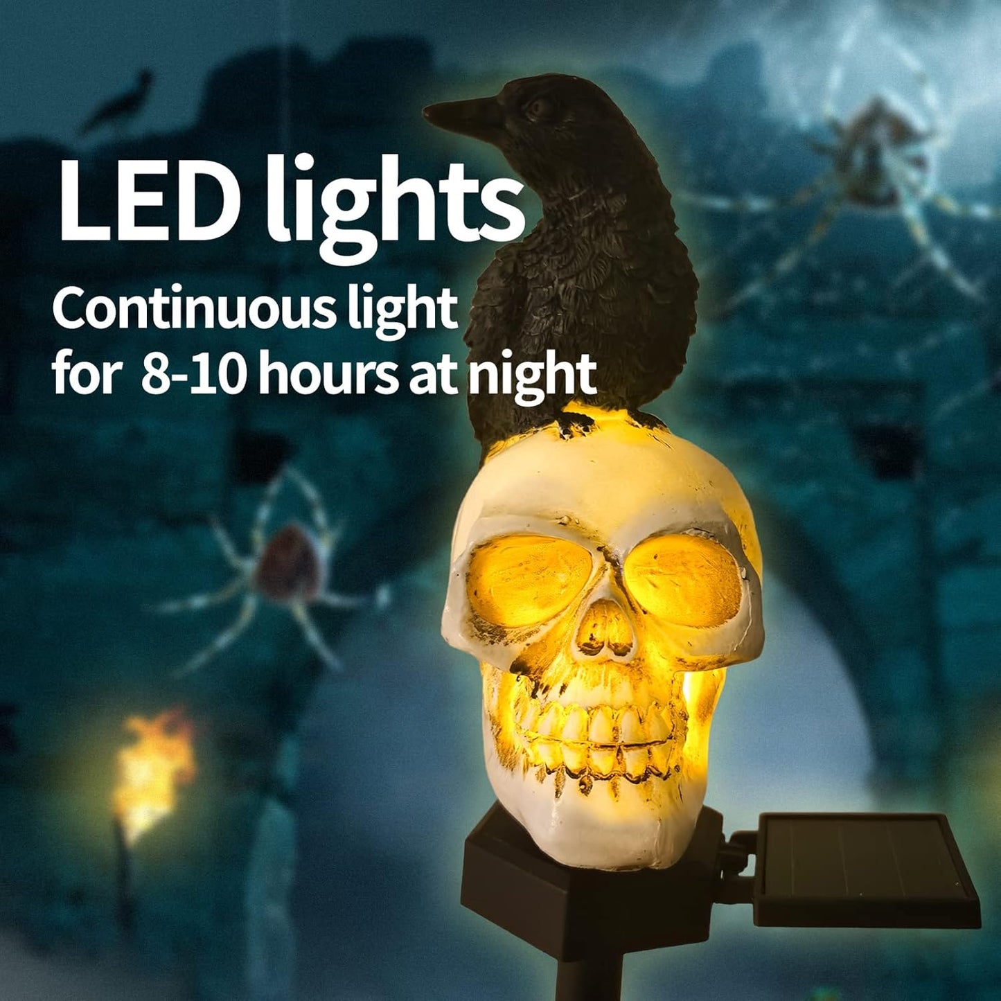 Skullight™ – Solar Crow Skull for Outdoor Lighting  (50% Off)