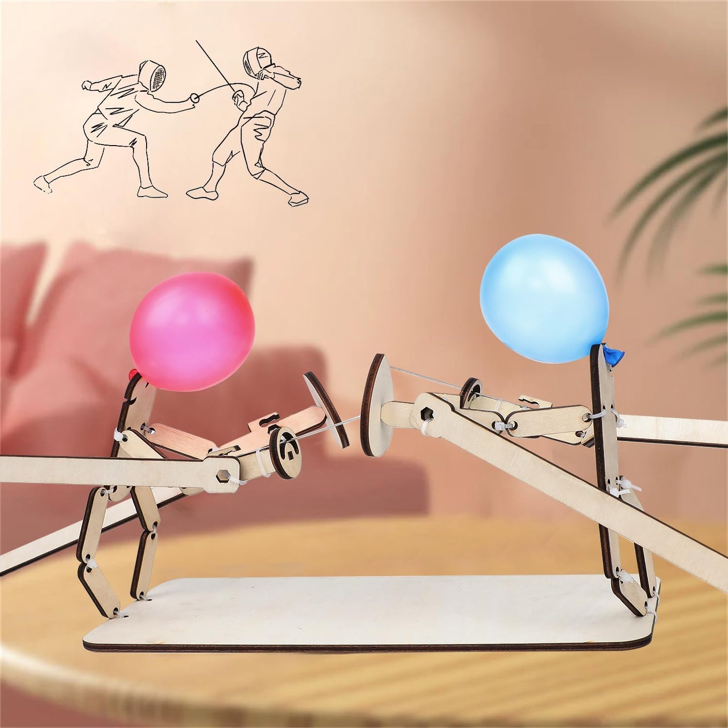 Sparloon™ – Handmade Balloon Heads Wooden Fighter Puppets (50% Off)