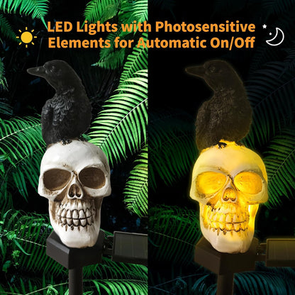 Skullight™ – Solar Crow Skull for Outdoor Lighting  (50% Off)