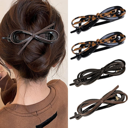 Velverra™ – PU Leather Bow Hair Clip (1+1 Free)