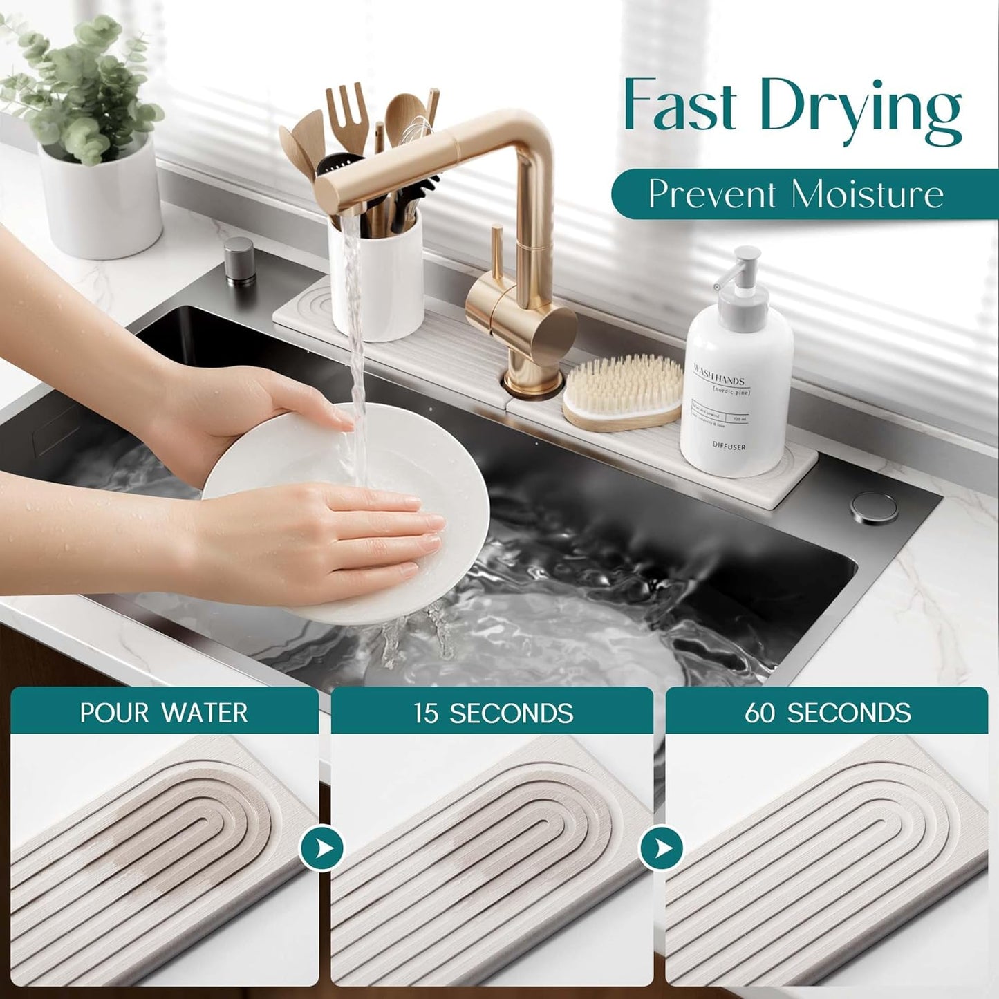Overa™ - Super-Absorbent Stone Mat for Spotless Sinks (50% Off)