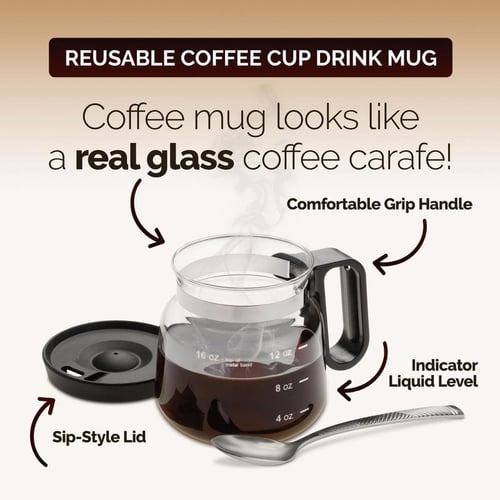 Brewbell™ - 16 Oz Pour-Over Inspired Glass Coffee Mug (50% Off)