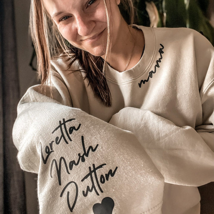 Mamorea™ – Custom Mama Sweatshirt with Names (50% Off)