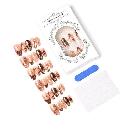 Aurabella™ – Golden Almond Shaped Nail Set (50% Off)
