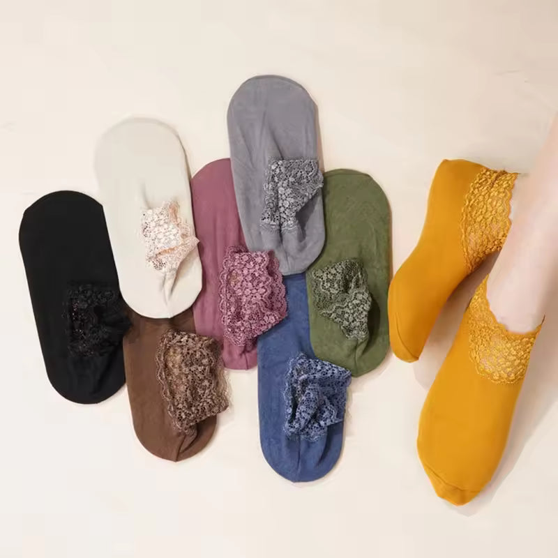 Feeluxe™ – Warm Lace Trim Anti-Slip Socks (1+2 Free)