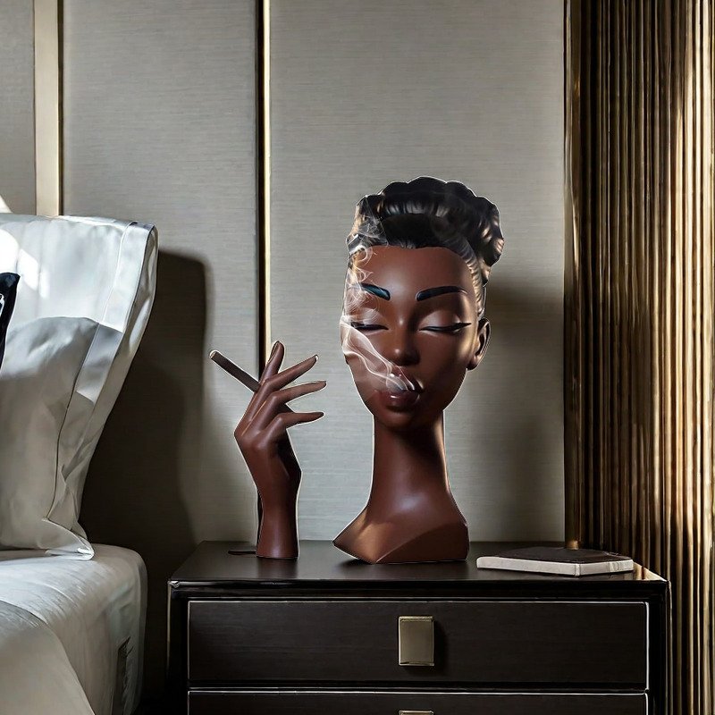 Scentra™ - Luxury Black Woman Head Incense Sculpture