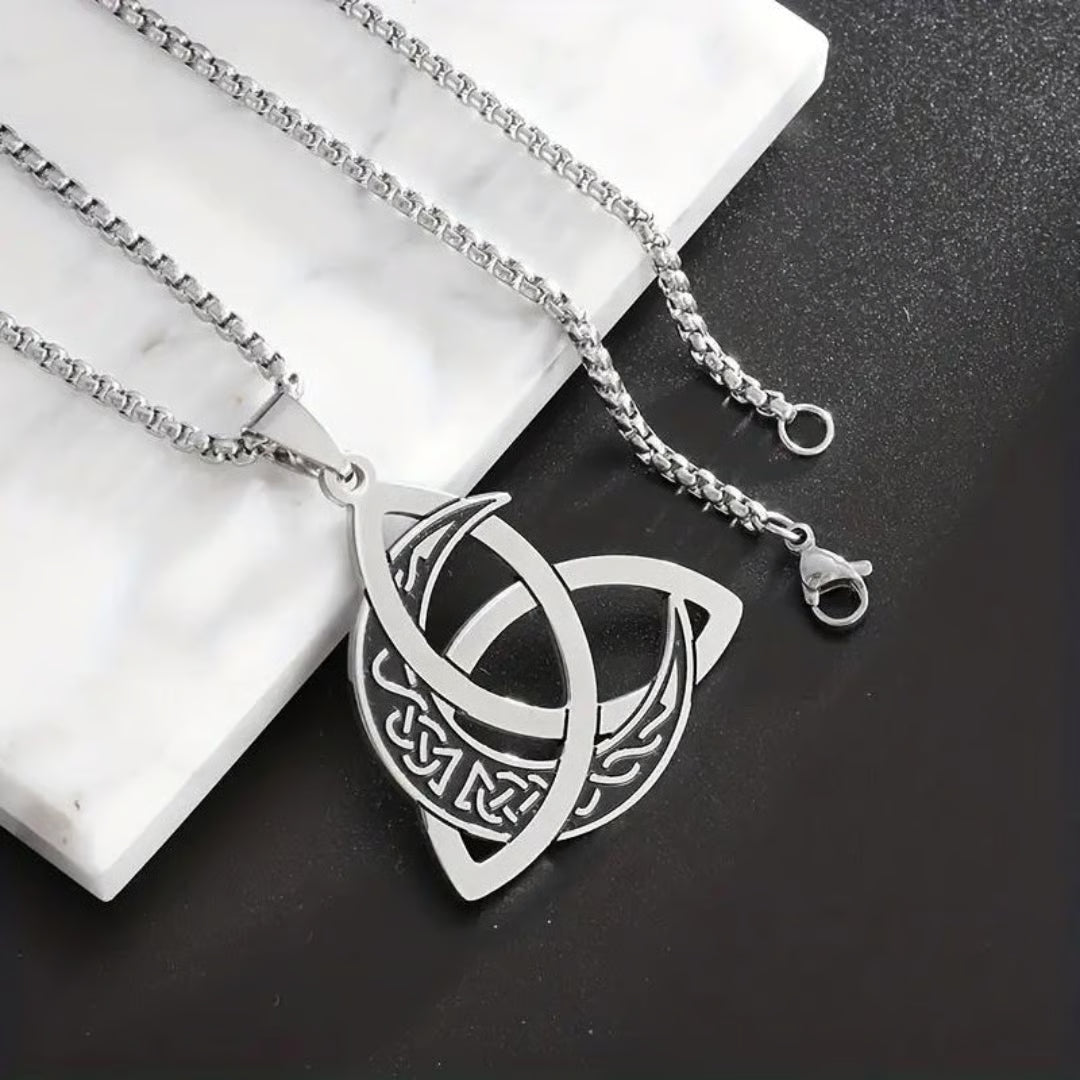 Mythara™ – Viking Trinity Knot Moon Necklace (1+1 Free)