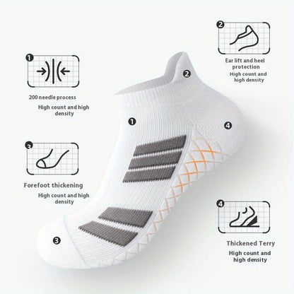 Plyro™ – Cushioned Anti-Slip Ankle Socks (5 Pairs)